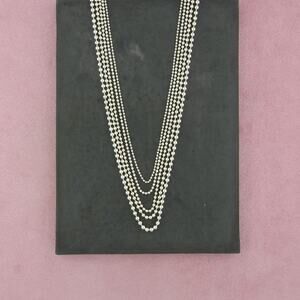 sterling silver layered bead chain necklace size 16in